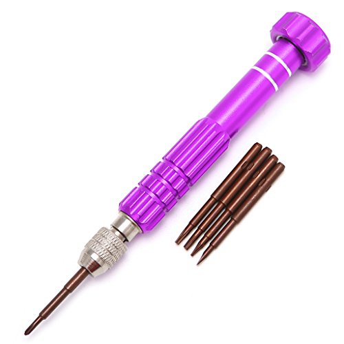 Click Here to See More Images AISme 5 in 1 Precision Repair Screwdriver Set Watch Opening Tools For iPhone Samsung (Purple)