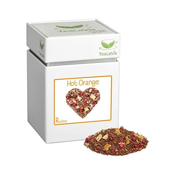 TEALAVIE - Rooibos Tee lose | Hot Orange - fruchtig würzige Orange | 100g Dose loser Rotbusch Tee aus Südafrika