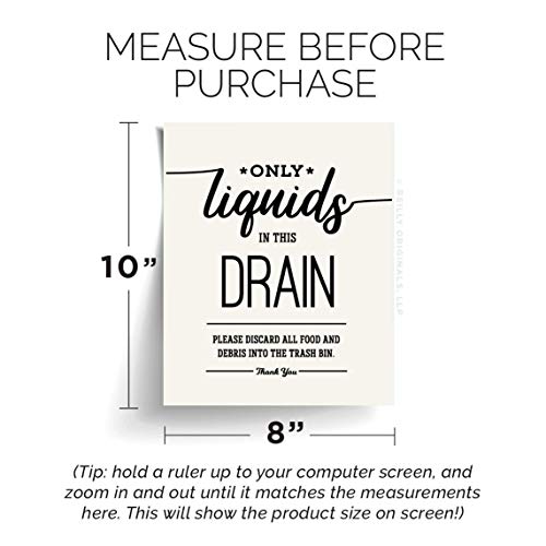 8x10" *UNFRAMED PRINT* Only Liquids in this Drain Kitchen Sign Sink KIfor Septic System Sensitive Plumbing No Decor Restaurant Office airbnb Cute Garbage Disposal Bags Farmhouse Modern Rustic Cottage - Thumbnail 2