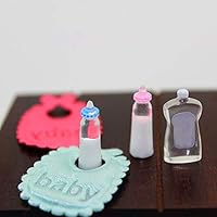 loinhgeo-Dollhouse Scene Decor,Miniature Doll House Kids Girl Toy Play House Baby Bibs Milk Bottle Lotion Gift