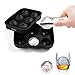 Ice Ball Maker Mold, GVDV Easy Release Flexible Silicone Round Spheres Ice Tray - Molds 6 X 4.5cm Round Whiskey Ice Balls (Black)