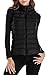 Sarin Mathews Womens Packable Ultra Lightweight Down Vest Outdoor Puffer Vest Black L