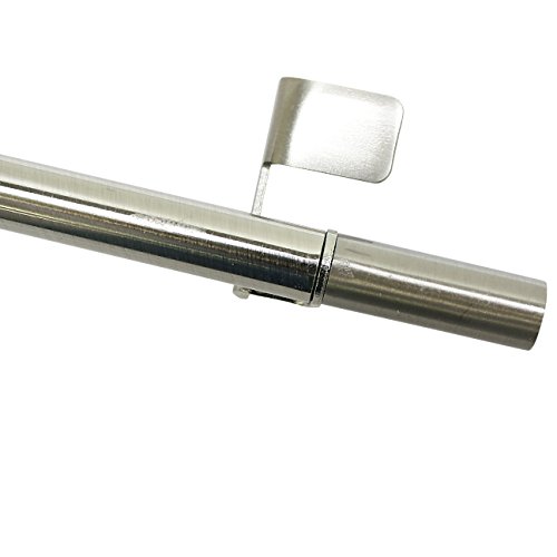 Gardinia Clamping Rod, Rotating Bar, Drill- and Screw-less Assembly, Press&Go Filigrano Cylinder, 8/10 mm Diameter, 80-110 cm Long, Metal, Stainless Steel Finish