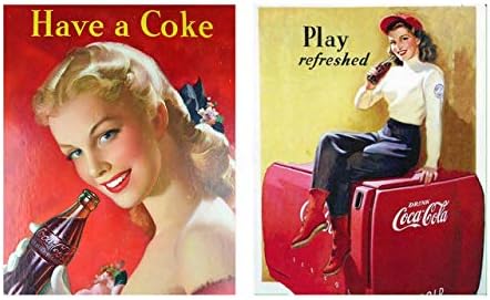 Vintage Coca Cola Girls- Signs Print Set (2)- 8 x 10"s Wall Art Replica ...