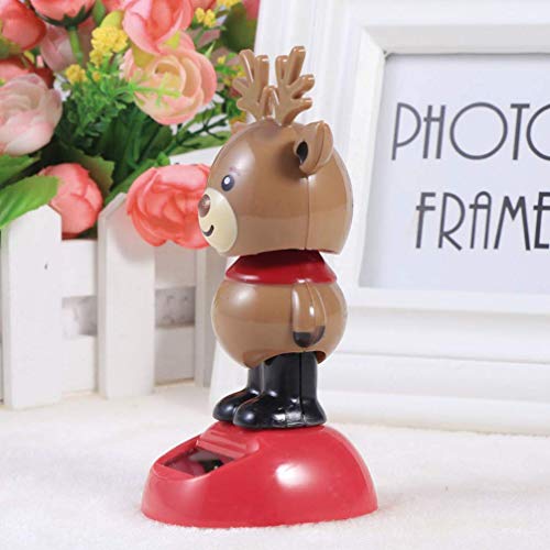 2pcs Christmas Solar Dancing Toys Bobble Head Toy Elk Deer Man Dancing Figure Toy Car Dashboard Decorations Ornaments