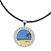 Giggle Golf Bling Golf Ball Marker With A Magnetic Pendant Necklace for Women (Beach Scene)
