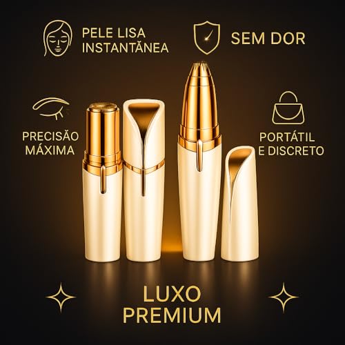 Kit 2 Peças Depilador Facial Feminino, Batom Depilador Facial + Caneta Depilador Sobrancelha, Removedor de Pelos com Alta Precisão, Depilador Elétrico Recarregável, Portátil