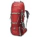MOUNTAINTOP 70L+10L Internal Frame Backpack Hiking Backpack Backpacking Trekking Bag with Rain Cover-5805II (Red)