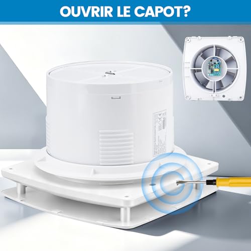 XIIW 100 mm VMC Bathroom Air Extractor with Timer | 12W 95m³/h 34dB IPX4, Non-Return Valve, Silent Fan, Bathroom, Basement and Kitchen, Wall & Ceiling, White