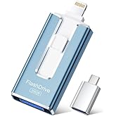 MFi Certified Flash Drive for iPhone iPad 256GB, Photo Stick for External Memory Storage, Easily Back Up and Save Photos Videos, USB Memory Stick Thumb Drive for iPhone/iPad/Android/PC (Sky Blue)