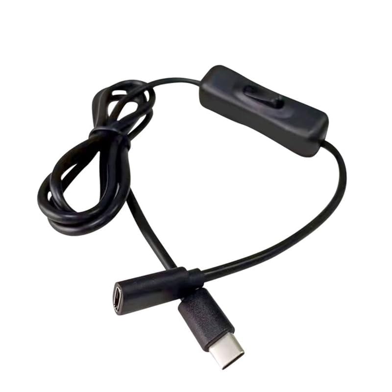 Photo 1 of WsjiaboFux Black USB C Extension Cable with On/Off Switch Perfect for Charging and Data Transfer On Any Type C Device Type C Male to Female Cable Home Audio Accessories