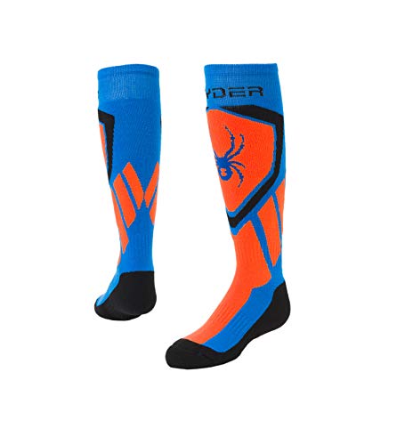 Spyder Boys' Dare Socks, Turkish Sea/Exuberance/Black, Large