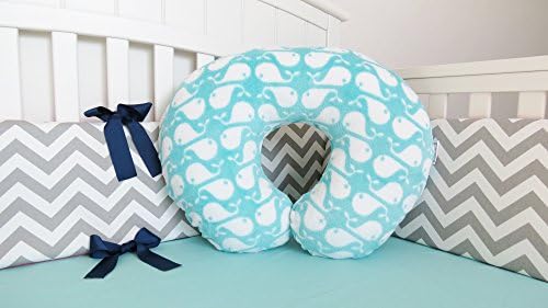 rts Whale Minky Nursing Pillow Cover - Infant Nursing Pillow Cover, Feeding Pillow Cover, Boppy Pillow Cover