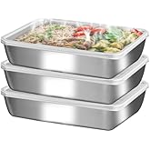 GIUOIDUO stainless steelFood Storage Containers setsstorage box with lidfreezer FrozenKitchen tray with lidOven plateSide dish plate Freezer & Dishwasher Safe