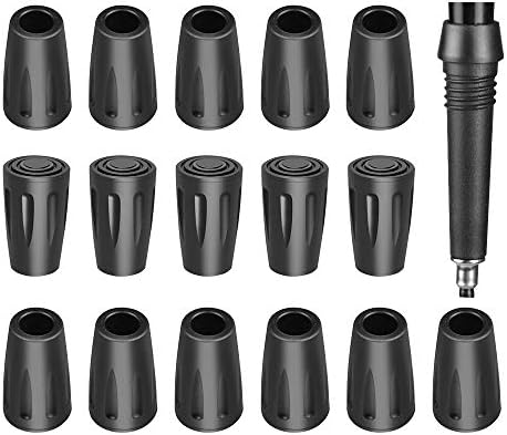 BornFeel Walking Stick Rubber Tips 16 Pack Hiking Trekking Pole Tips Replacement Caps Ends