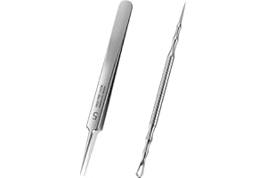 Jedrey 2Pcs Professional Facial Blackhead Remover Tweezers and Pimple Extractor Acne Treatment Tool for Acne Pimples Comedowns Blemishes or Splinters Removal
