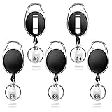 Teskyer Badge Reel, 2 Pack Retractable Badge
