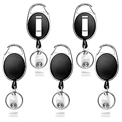 Teskyer Badge Reel, 2 Pack Retractable Badge