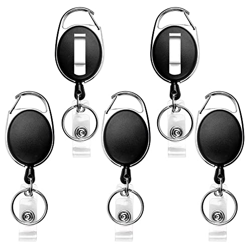 Teskyer Badge Reel, 2 Pack Retractable Badge