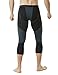 TSLA Men's 3/4 Compression Pants, Running Workout Tights, Cool Dry Capri Athletic Leggings, Yoga Gym Base Layer, Vent Capris Black & Charcoal, Large