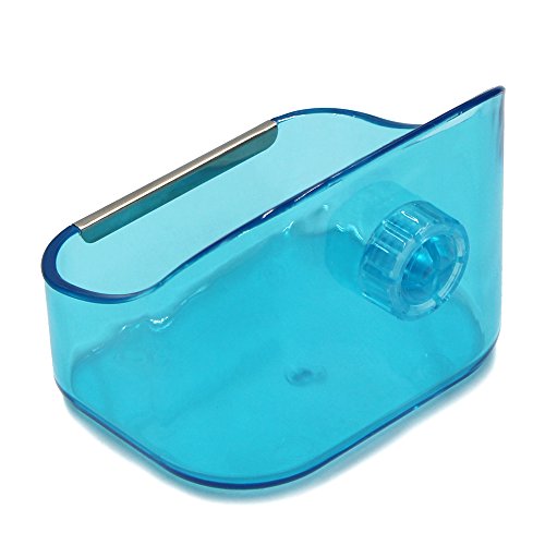 MoMaek Small Animal Supplies Plastic Pet Rabbit/Guinea Pig/Galesaur/Hamster Grass/Food/Water Double Use Container/Feeder/Bowl/Dish (Light blue) - Thumbnail 3