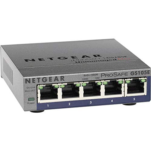 Netgear GS105E-100PES Switch (Gigabit Ethernet, 5-Port, VLAN ,Green Power)