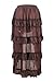 Charmian Women's Steampunk Gothic High Low Cyberpunk Ruffle Skirt Coffee Large