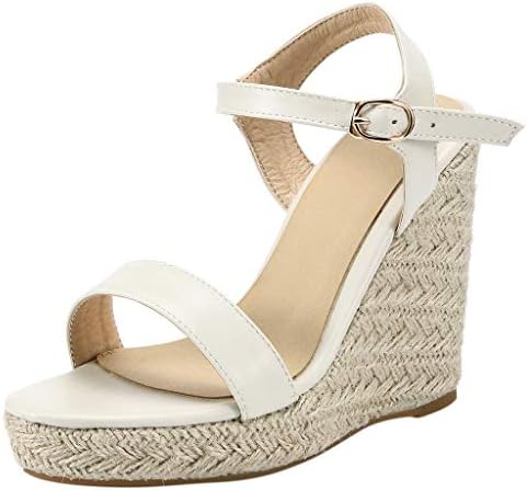 Women's Wedge Sandals Summer Buckle Strap Open Toe Platform High Heels Ankle Strap Pumps Shoes