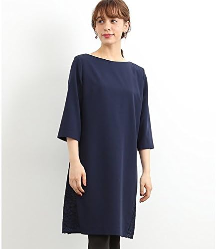 Amazon ロペピクニック Rope Picnic サイドレースワンピース 40ネイビー 38 ワンピース チュニック 通販