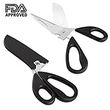 Poultry Shears, CUSIBOX Multifunction Heavy Duty Kitchen Shears, Poultry Vegetable Cutting Shears Snip Scissors