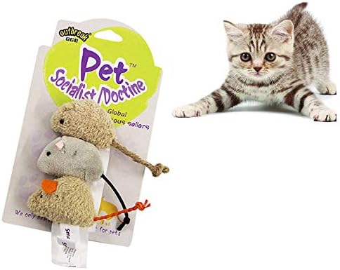 Corworld ネズミ おもちゃ 噛むおもちゃ 運動不足解消 解决缺乏运动 猫おもちゃ ペット用品 猫 ペット玩具 猫用 ストレス解消 日本産 ネズミおもちゃ 3個入