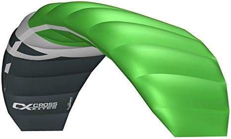 CrossKites 2.1m BOARDER stunt trick kite (GREEN) - Includes Two Line Control Bar …