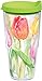 Tervis Tea For Tulips Tumbler with Wrap and Lime Green Lid 24oz, Clear
