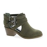 Children's Girl Cut Out Multi Strap Faux Wooden Heel Ankle Boots