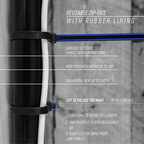 GripLockTies, Releasable, ReUsable, Zip Ties, Industrial Grade, Extra