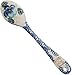 Polish Pottery Ceramika Boleslawiec,  1022/162, Spoon Medium, 1 1/4 by 6 1/8 Inches Long, Royal Blue Patterns with Blue Pansy Flower Motif