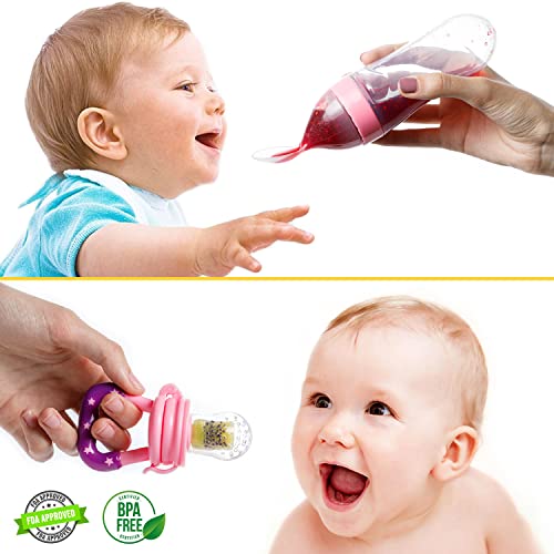 Gedebey Baby Fruit Feeder Pacifier 3 Pack 2 Silicone Baby Feeder