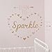Lambs & Ivy Confetti Born to Sparkle Heart Wall Appliques, Pink/Gold
