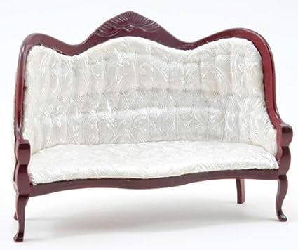 Amazon Com Dollhouse Miniature Victorian Sofa In Mahogany And