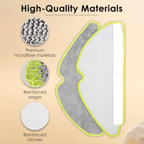 (5 Piezas) Almohadillas de fregona Repuesto para iRobot Roomba 115 Combo | Lavables, reutilizables, Materiales de microfibra, gran capacidad de absorción y limpieza