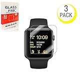 (3Pack) For Apple Watch Screen Protector 42mm, NiceFuse For Apple Watch Tempered Glass Screen Protector, Anti-Scratch Scratch Resistant Scratch-proof Screen Film for Apple iWatch 42mm Series 1/2/3