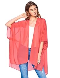 Moderno Kiwi chaqueta, kimono de gasa transparente, liso