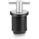 Gaderth Drain Plug, 3/4-inch, 1-inch or 1-1/4-Inch Snap, T-Shape Drain Plug Twist-Turn Marine Boat Drain Plugs, Brass Snap Handle with Rubber Boat Drain Plug Stainless Steel,19mm