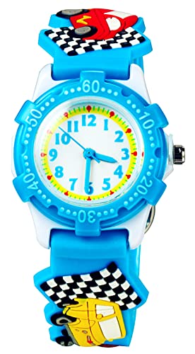 Mixe Time Teacher Boys Girls Children Kids Analog Wrist Watch Cartoon 3D Band Environment Friendly Silicone (Car)