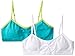 Hanes Girl's Seamless Foam Bra, White/True Teal, Large (Pack of 2)