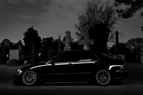 Driver Motorsports Lexus IS300 Altezza Left Side Black and White on Volk Wheels HD Poster Jumbo 48 X 32 Inch Print