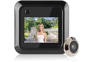 Diydeg Digital Door Viewer, 2.4in TFT LCD HD Screen 0.3MP Camera 95 Degree Wide Angle Peephole Viewer Support Taking Pictures, Front Door Peephole Camera for 0.6-2in Diameter Door Hole