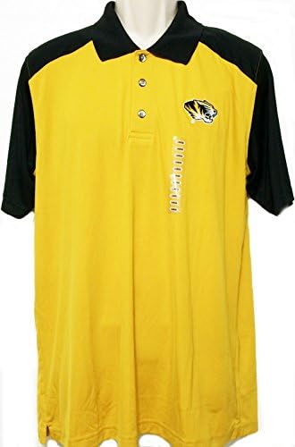 Knight apparel Mizzou Mens Black/Yellow Embroided Polo T-Shirt - L