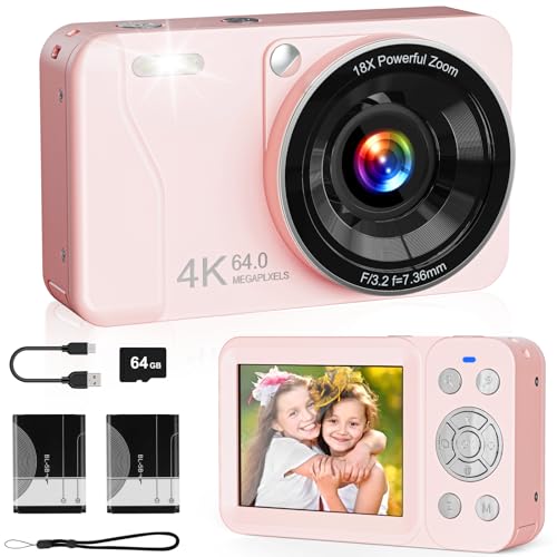 HSZTJJYP Digital Camera 4K 64MP 18X Zoom