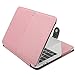 MOSISO Case Compatible with MacBook Air 13.6 inch M4 M3 M2 2025-2022 /Air 13 M1 2022-2018 /Pro 13 inch M2 M1 2025-2016, PU Leather Portfolio Protective Stand Cover, Rose Quartz
